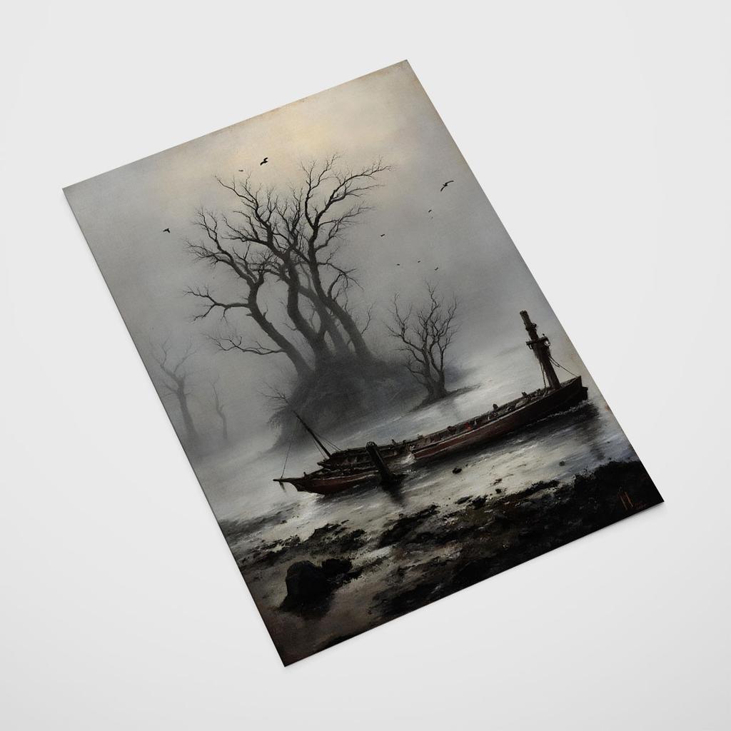 Plakat fantasy wrak wyspa