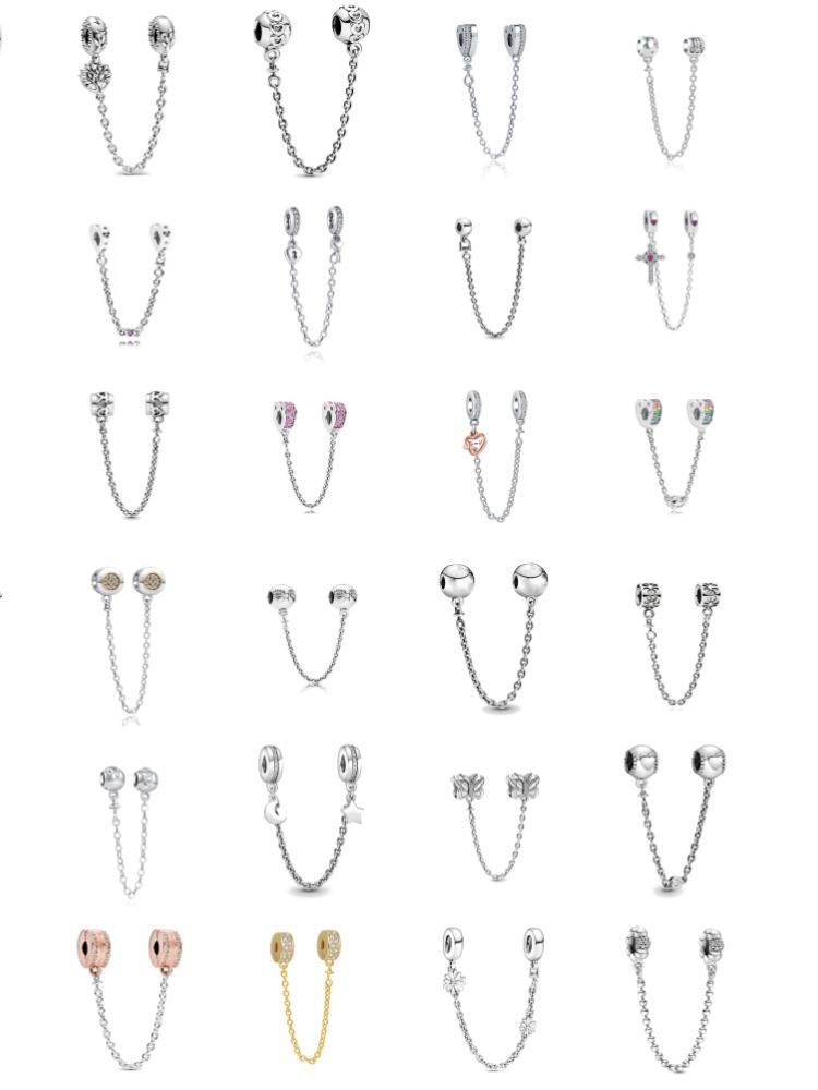 Copper Butterfly Stars And Moon Love Lock Key Safety Chain Original Bracelet Diy Accessories High Charm Jewelry