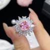 BELLA BOX New Gorgeous Pink Flower Shape Classic Temperament Ring For Girl Charm Dinner Party Fine Delicate Jewelry New Trendy