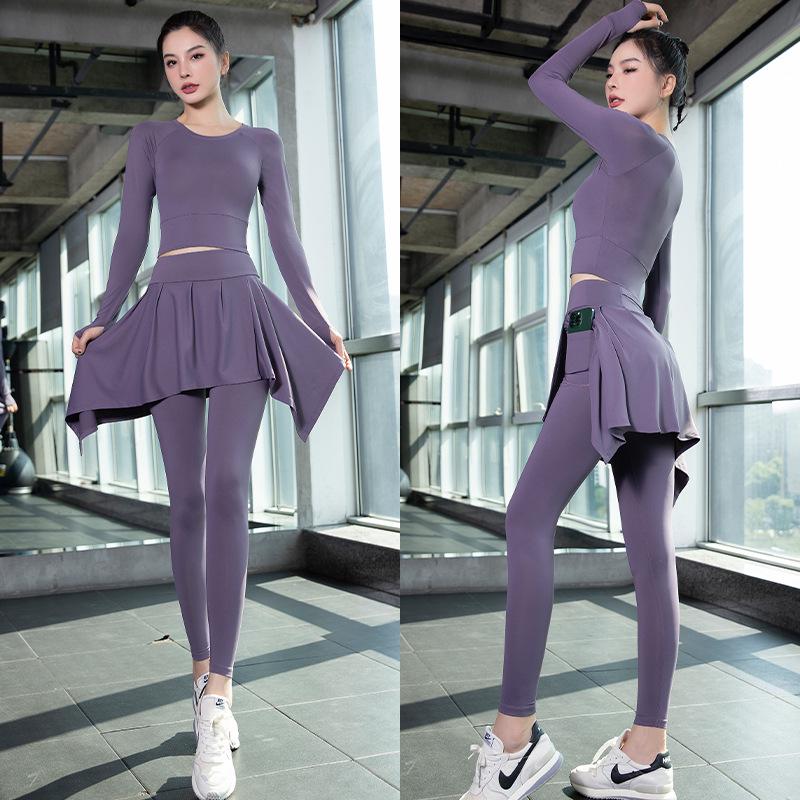 Women's High Waist Quick-Dry Sports Skort Set