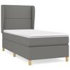 Box Spring Bed with Mattress Dark Gray 90 x 200 cm Fabric