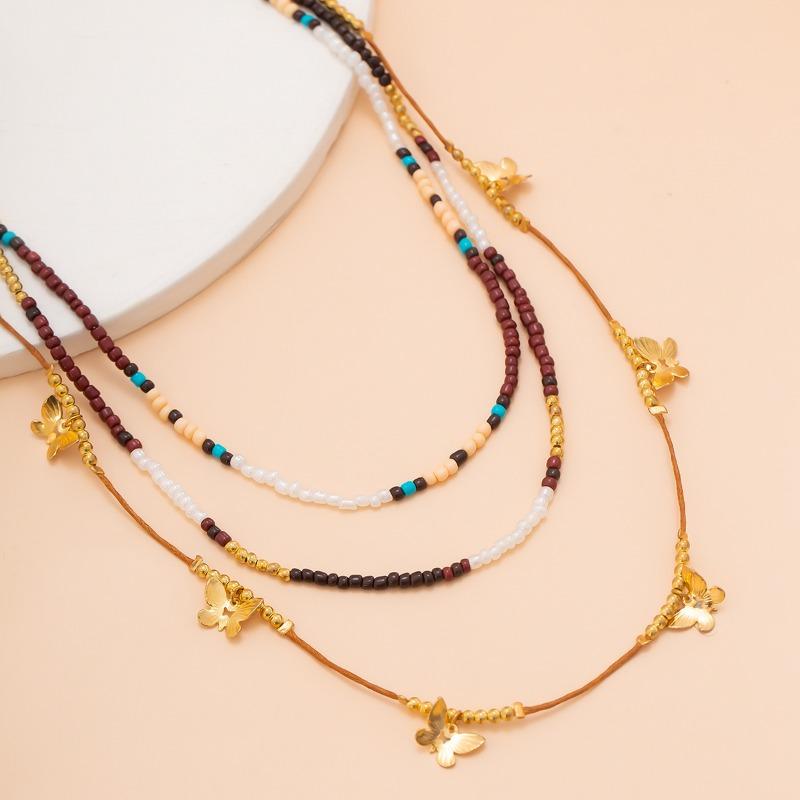 GemChic Donna Nuovo Vintage Lega Perline Collana Set Catena Etnica Cool Hip Hop Moda Compleanno Natale Gioielli Regalo