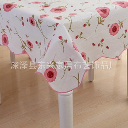Waterproof And Oil-Proof Tablecloth Square Leave-In Tablecloth Round Peva Printed Dining Table Cloth Rectangular Coffee Table Cloth Custom