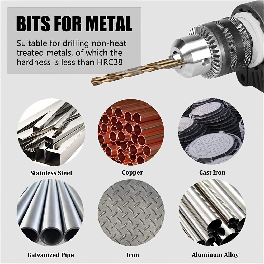 13pc/19pc/25pc Drill Bit Twist Drill Set Hole Opener Multifunctional Stainless Steel Metal Punching Twist Drill Bit
