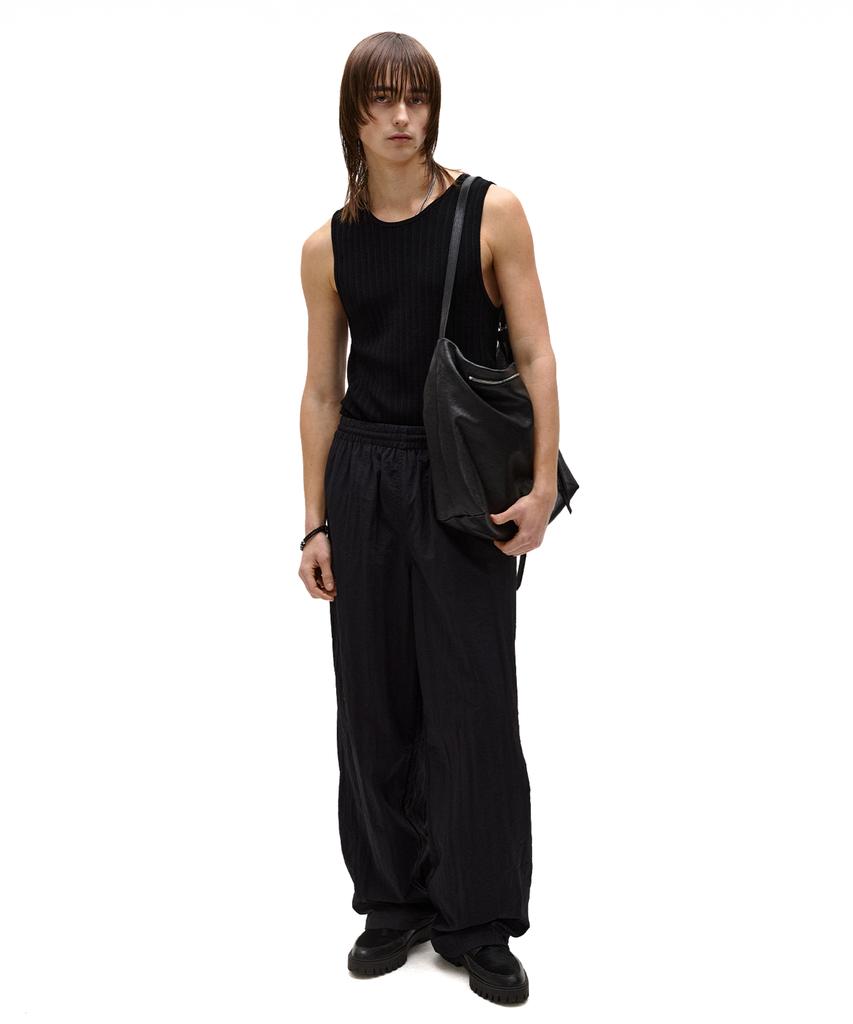 LMOOD Serno Nylon Wide Track Pants Black
