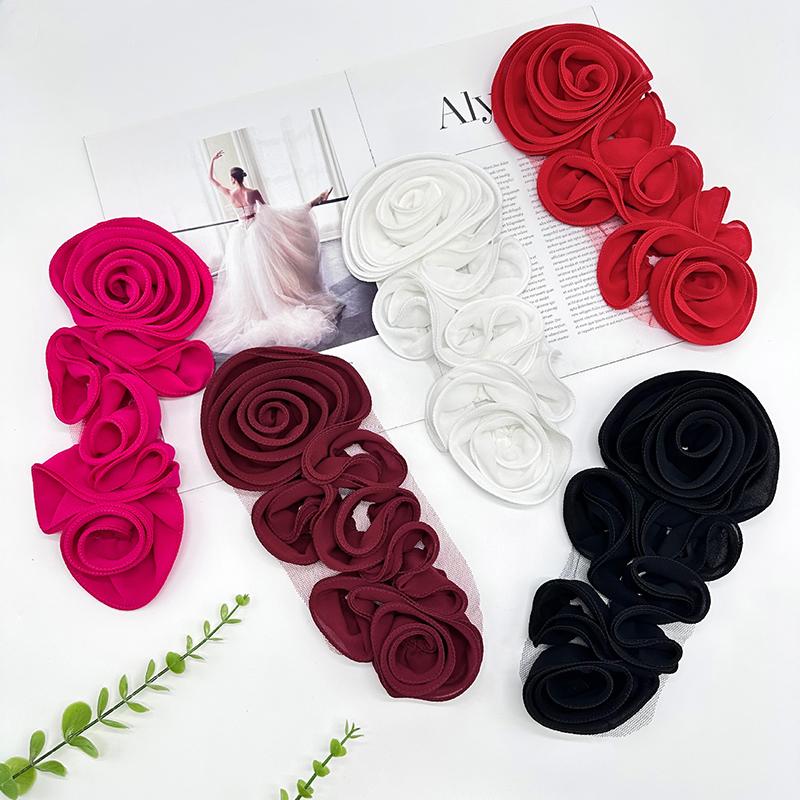 3D Floral Decoration Handmade Flower Patch Diy Chest Flower Sewing Applique For Wedding Dress Accessories