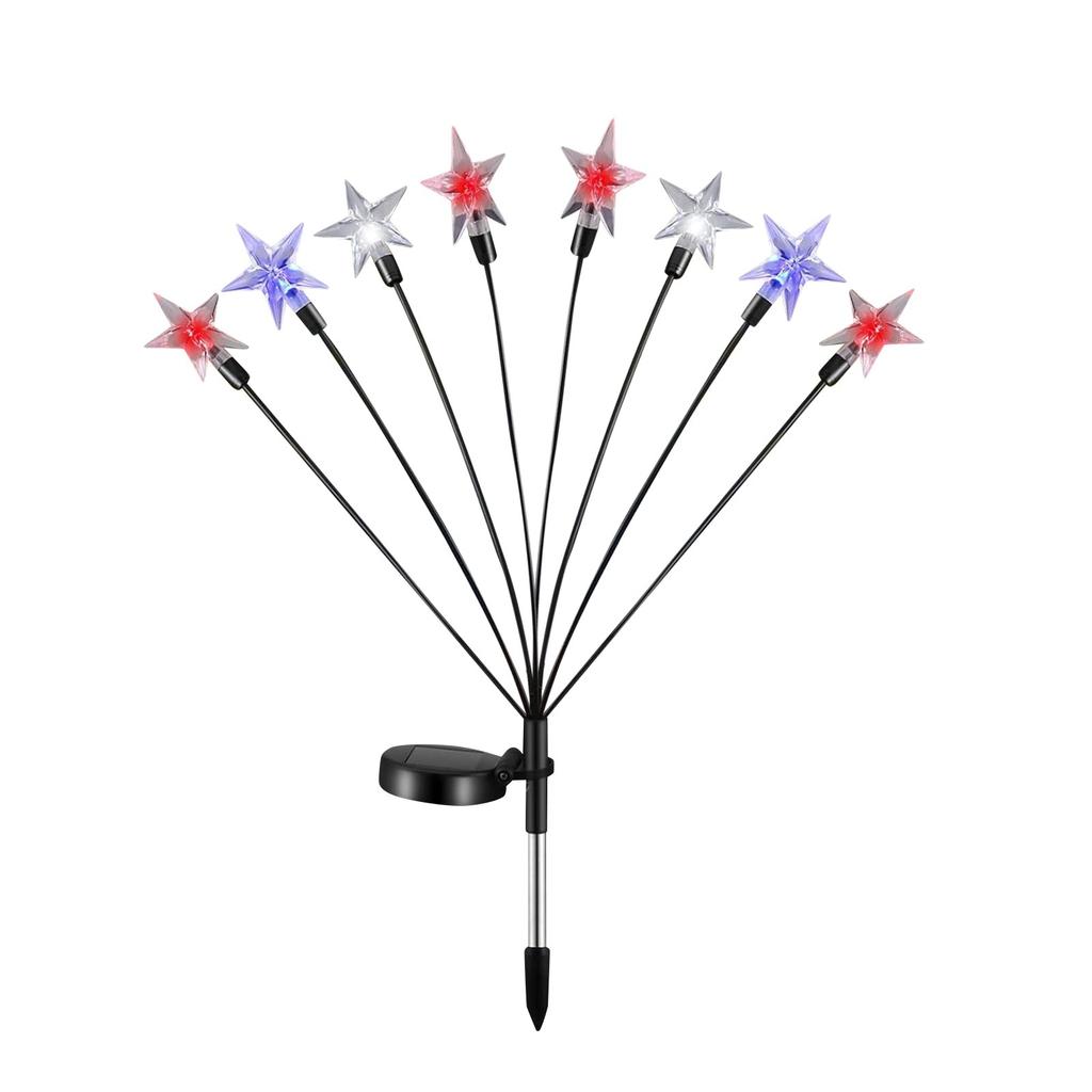Solar Ground Independence Day Star String Lights American Flag Lights Courtyard Garden Decorative Lights
