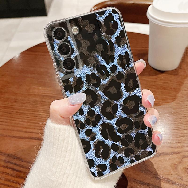 Leopardmönstrat skal för Samsung A57 S26 Ultra A37 A17 A56 A36 A26 A16 A55 A35 A25 A15 A54 5G S21 FE S22 S23 S24 S25 Plus Genomskinligt mjukt TPU-skydd