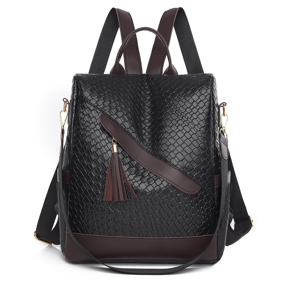 Women's backpack women's new PU women's bag European and American retro leisure outdoor travel backpack anti-theft bag