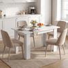 Dining Table for 4, Lift-Top, Hidden Storage, 120 x 60 x 75.5 cm, White