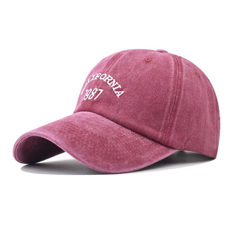 New washed and old 1987 cotton embroidered baseball hat men's and women's hats Korean version hip-hop personalized cap