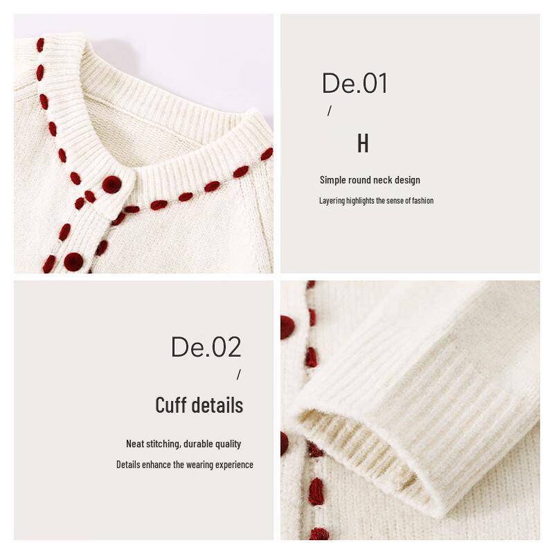 MJ STYLE Women's Round Neck Color Block Cardigan Sweater