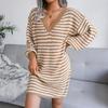 Women's Spring High Waist Pleated Dress Short Sleeve O Neck Knee Length Solid Color Butterfly Print