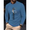 Casual Loose Simple Top Fashion Printing Long Sleeve Versatile T-Shirts Men’s