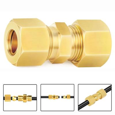 Brass Brass Compression Fitting Straight Straight Coupling Coupling Tube Fitting Connector