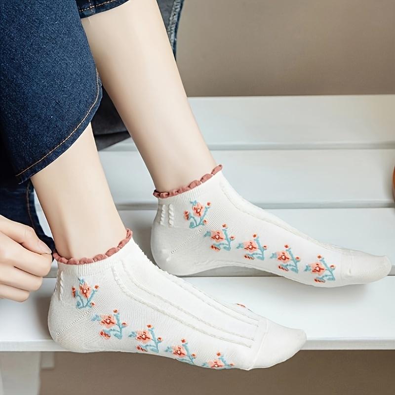 5 Pairs Women's Ankle Socks Breathable Socks Casual Socks Cute Socks for Spring and Summer