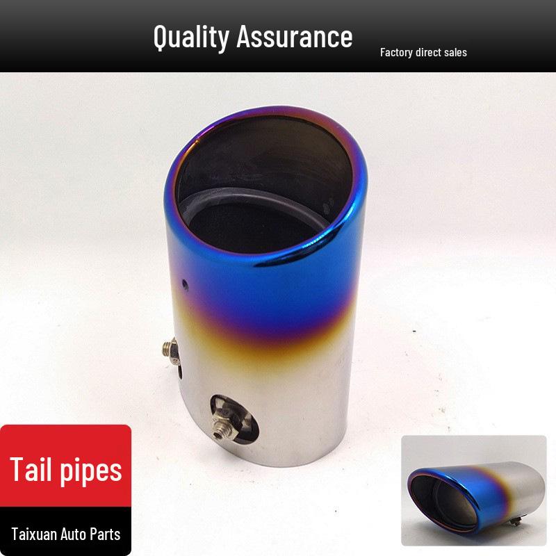 

Compatible Muffler Tailpipe for Prado, Koleos, Forester, Reiz, 14 RAV4 - Baked Blue Finish Taicheng