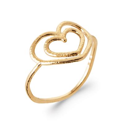 Gold Plated Ring 'Cléopatra' Golden - 15x13 Mm (heart)