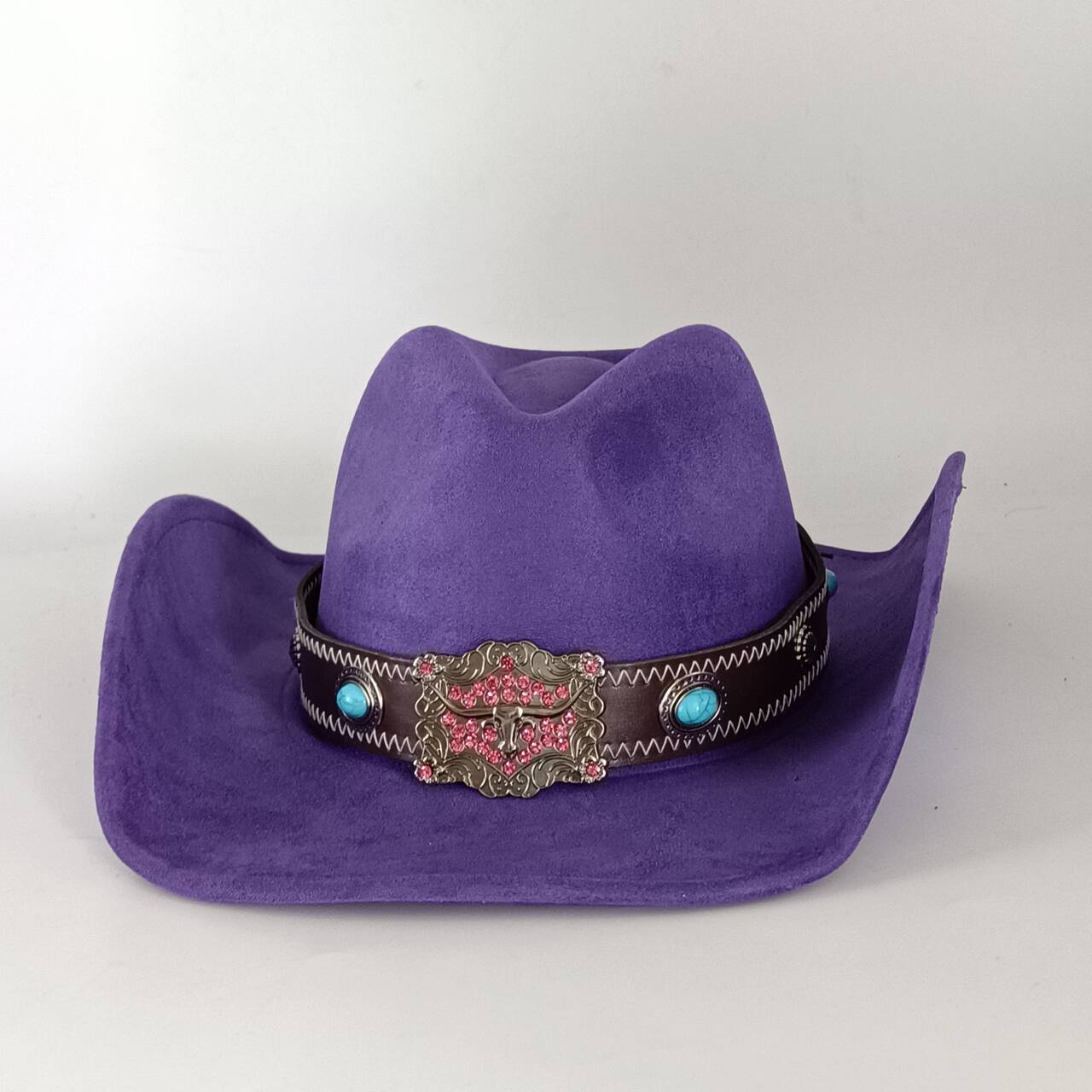 

Suede Western CowboyHat White Cowboy Hat Silver and Turquoise Trimmed Retro Gentleman Cowboy Hat for Men and Women New Men s Hat M56-58CM
