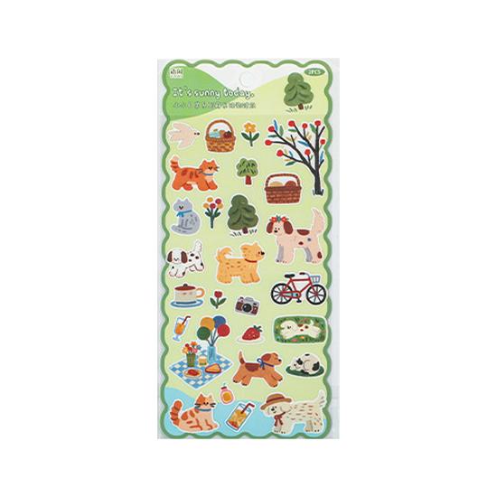 Yuxian Cute Animal Coated Paper Stickers - Daily Series (2 Sheets)