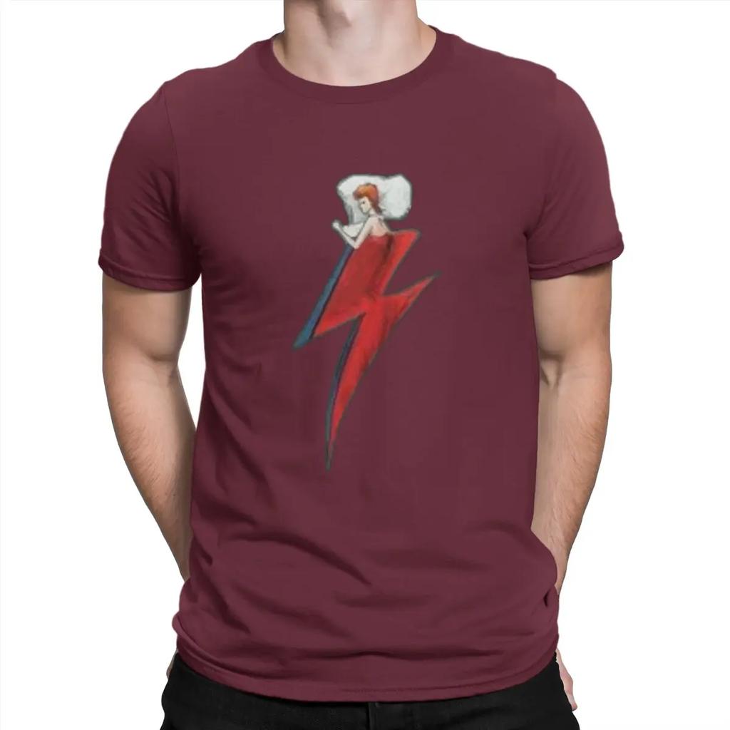 Cool Cool B-Bowie Creative TShirt for Men Sleeping Round Collar Pure Cotton T Shirt Hip Hop Birthday Gifts OutdoorWear