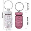 Portable Diamond Pill Case Keychain Glitter Rhinestone Travel Pill Box Metal Tablet Holder for Outdoor Activities