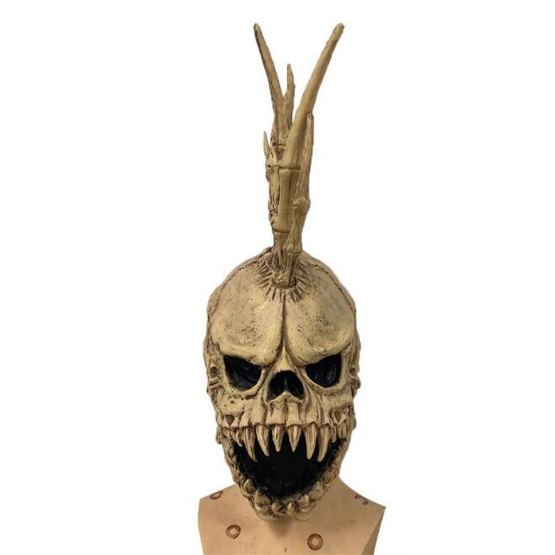 Totenkopf-Maske, Halloween-Requisiten, Skelett-Punk-Maske, Latex-Vollkopfmaske, Punk-Schädel, Horror-Maske, Halloween-Dekoration