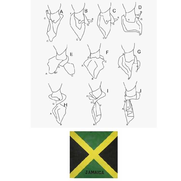 10Pcs Soft Cotton Bandana Scarf Set Jamaica Flag Design Multipurpose Headwrap Neck Cover For Hip Hop Dance Enthusiasts