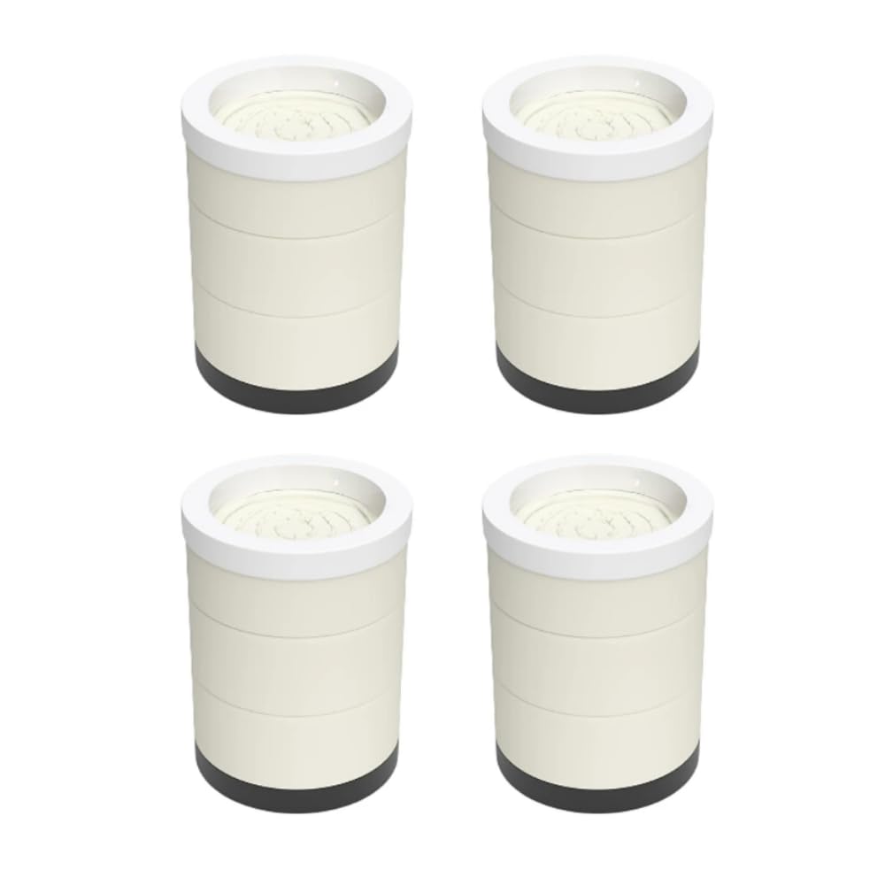 Tropchou Регулируемые по высоте круглые ножки-удлинители для столов, парт, стульев, диванов, кроватей и столов-котацу, Набор из 4 шт. (Кремовый, 3 яруса)