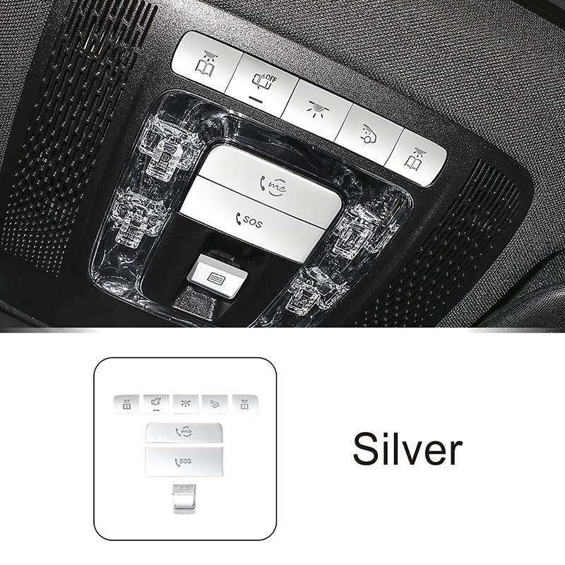 

Car Styling Roof Reading Lamp Buttons Stickers For Mercedes Benz GLB GLA CLA GLE GLS A Class X247 H247 C118 W167 X167 W177 8 pieces