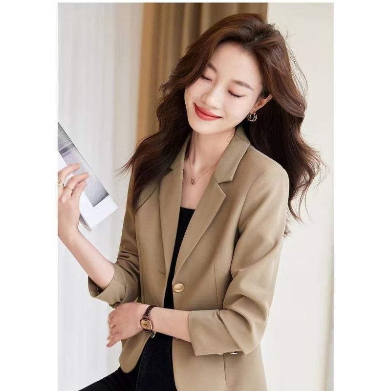 Trendy Short Blazer for Women Spring Autumn Petite Fit Stylish Elegant Office Jacket