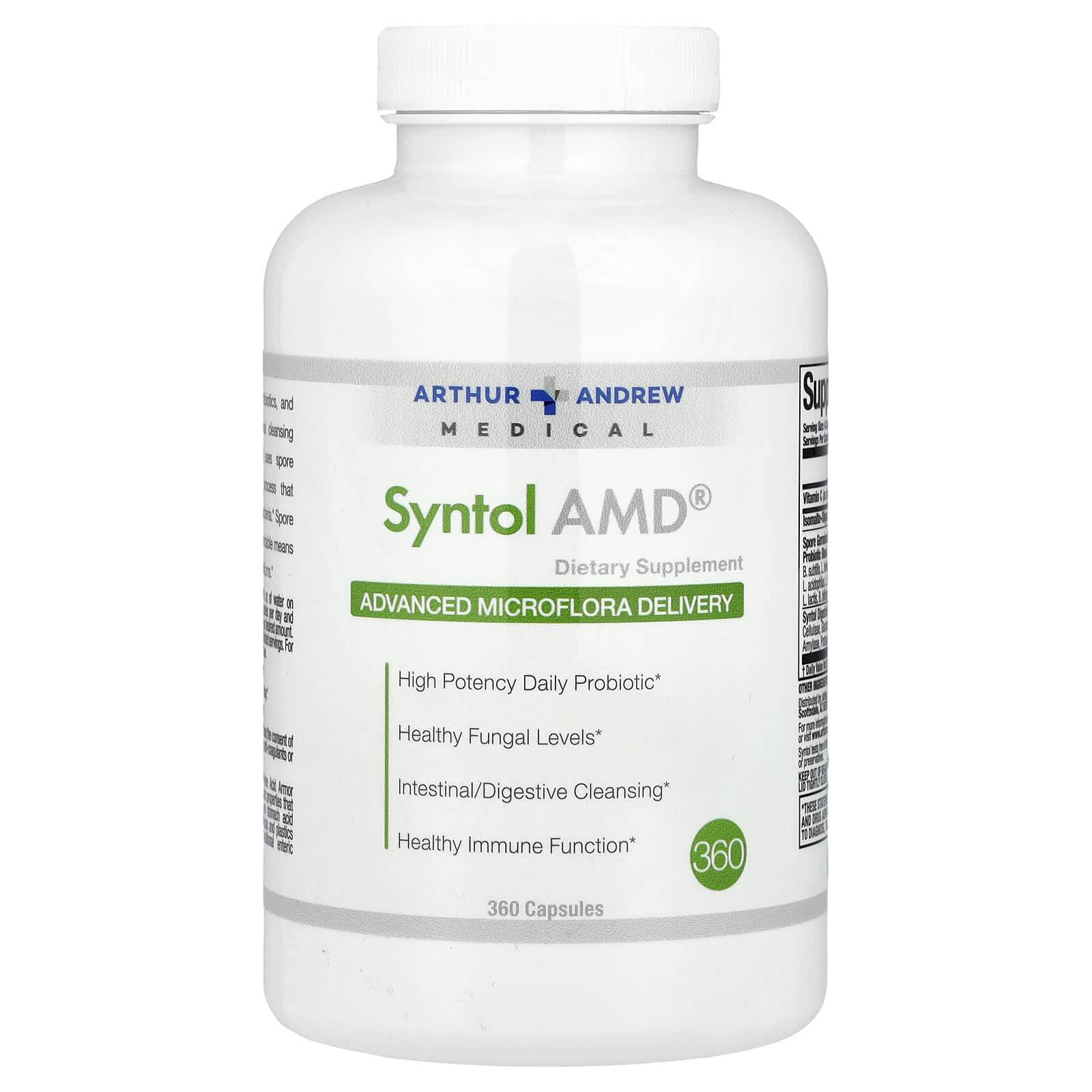 

Syntol Amd, Enhanced Gut Probiotic Delivery, 500Mg, 360 Capsules