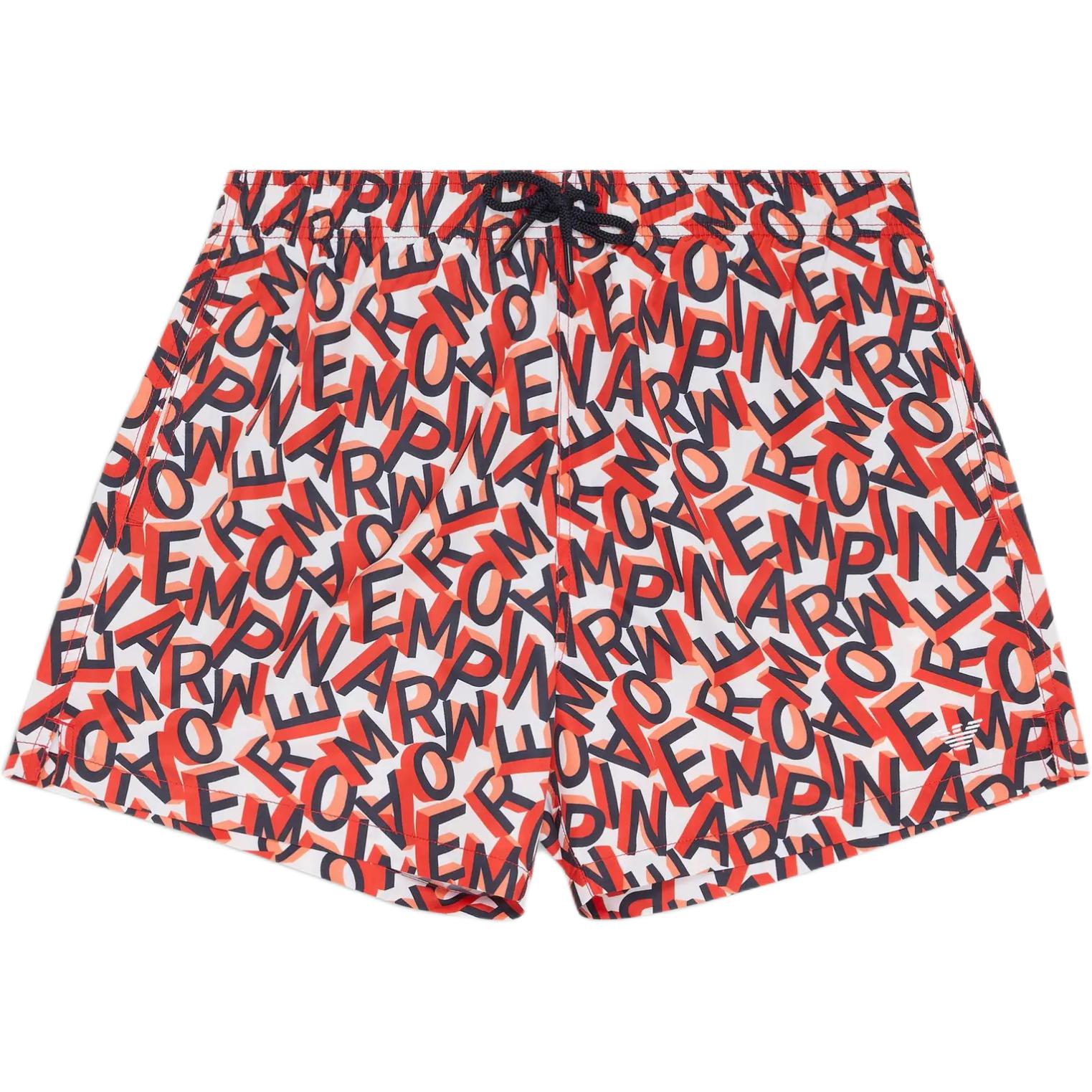 

Emporio Armani Logo Print Drawstring Beach Shorts Men shorts Orange EM000583-AF12337-F0015 XL