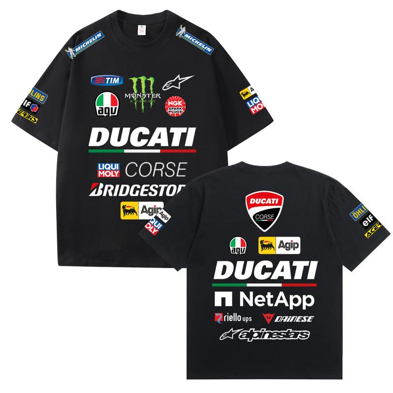 

2026 Summer Red Bull DUCATI F1 Racing Suit T-Shirt – Casual Sporty Short Sleeve for Fans S чёрный
