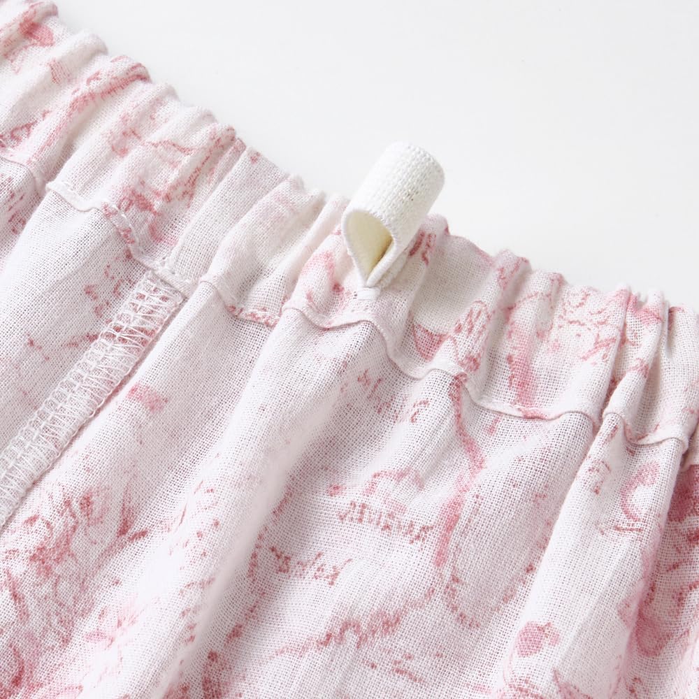 Gunze Long Sleeve Pajamas with Elastic Sleeve and Leg Made in Japan Women's Holes, Moisture-Wicking, Quick-Drying, Eco-Friendly, Twin-Leg Pattern,