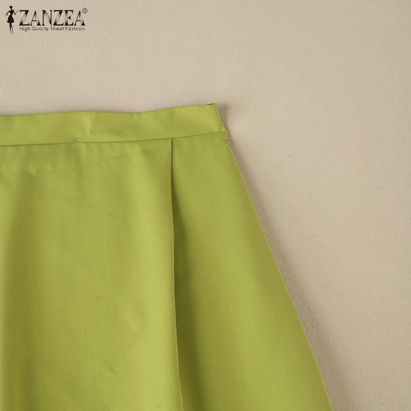 ZANZEA Dámské letní ležérní plisované sukně v patchworkovém stylu a jednobarevném provedení