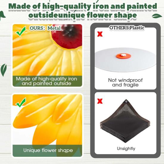 1/2/3Pcs Flower Shape Plants Umbrella Stake Weather-proof UV Protection Outdoor