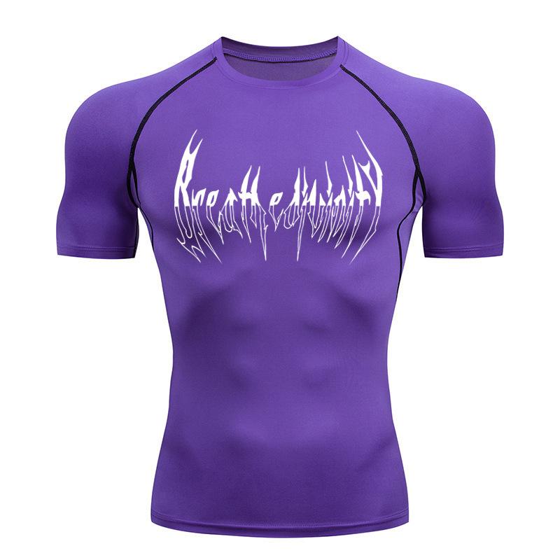 Compressed Long Sleeved Shirt, Black Fitness T-shirt, Men's Muscle Quick Drying Fitness Clothing, Sun Protection Sports, Close Fitting