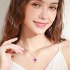 [Willuck] Women's Popular Sterling Silver 925 Necklace with Preserved Flowers - A Gift for Women - Eternal Flower Necklace - Pink Artificial Rose