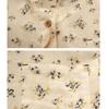 Spring Yuanbao Collar Floral Print Double Layer Gauze Cotton Shirt - Women's Loose Cotton Linen Style