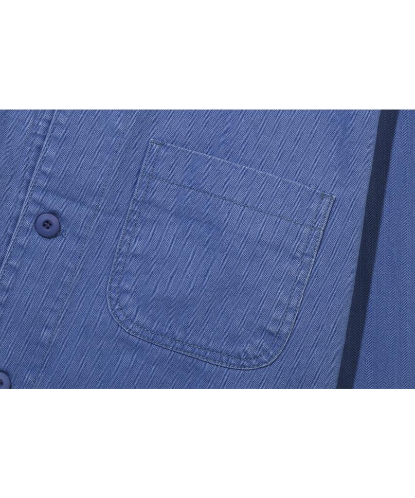 BASEMOMENT Herringbone Washed French Work Jacket Vintage Blue