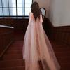 Evening dress women's 1011 new summer heavy industry long style banquet temperament socialite host pink starry sky dress skirt