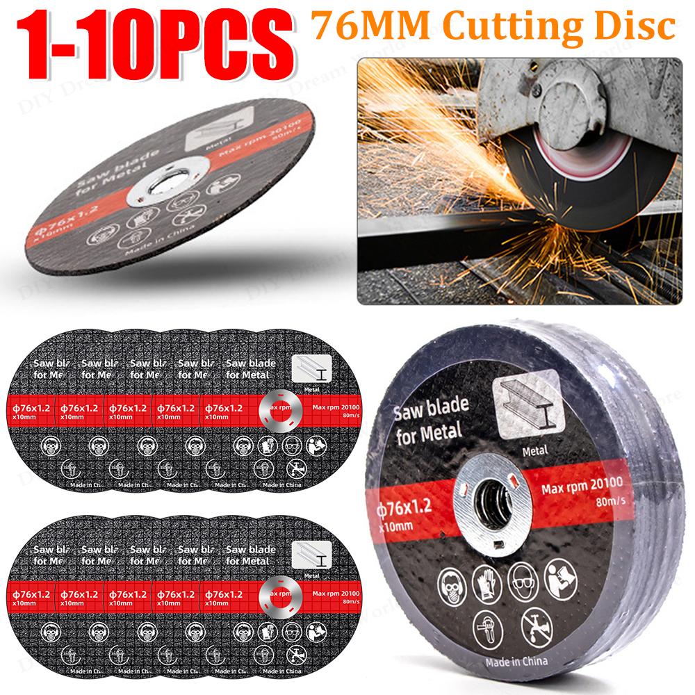 1-10PCS 76mm Cutting Disc Circular Resin Saw Blade Angle Grinder Grinding Disc for Metal Wood Iron Steel Bar Cutting Accessories