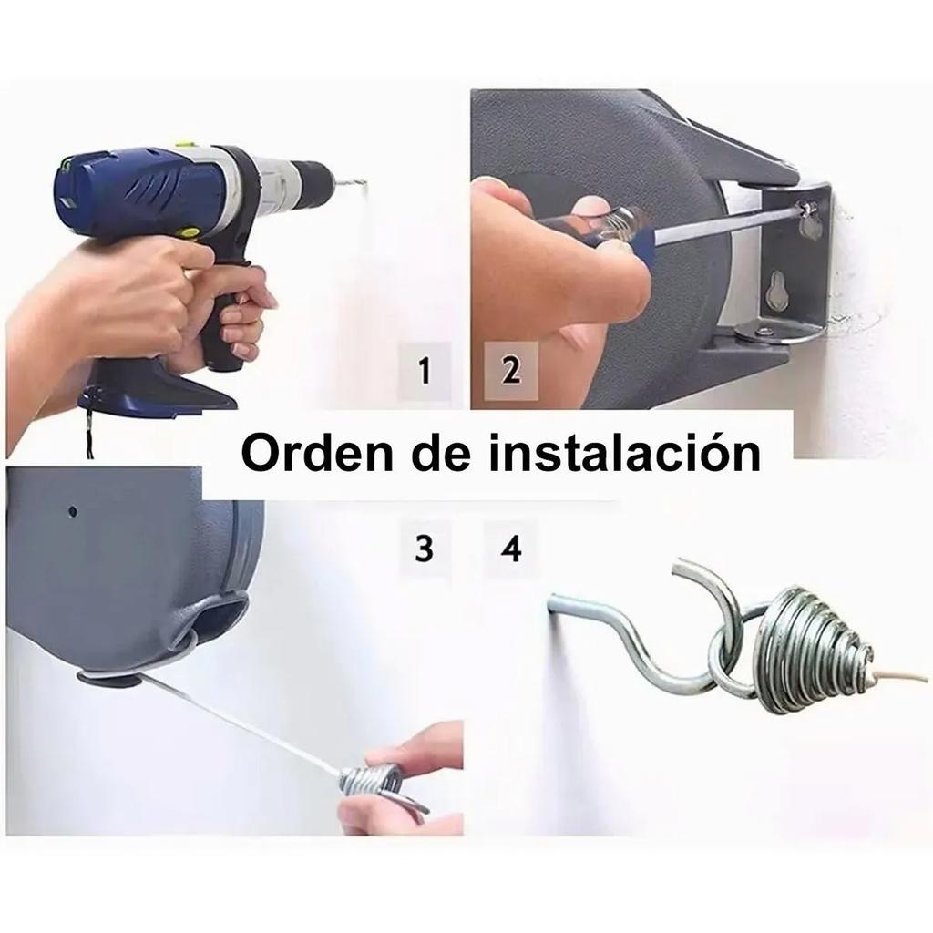 15m Sliver Gray Retractable Clothesline Single Line Indoor Room Wall Mounted Clothes Line for Home