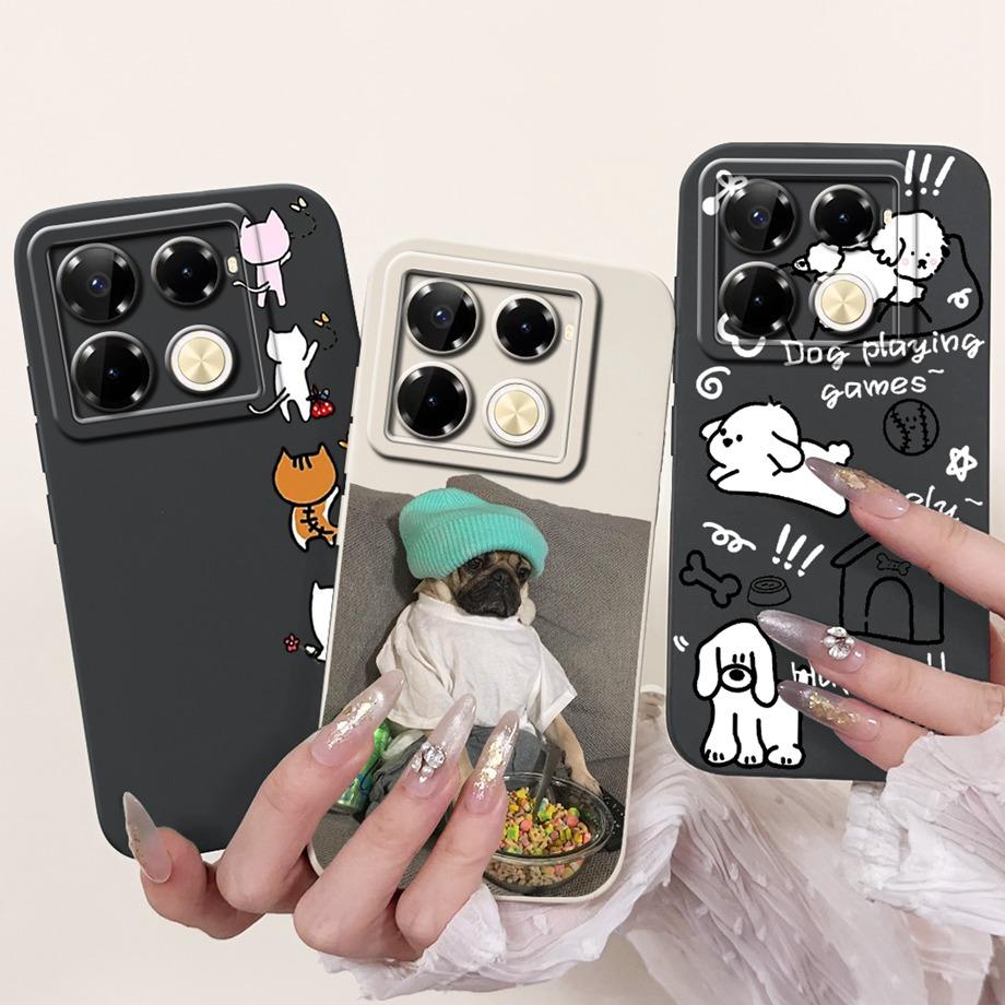 For Infinix Note 40 X6853 / Note 40 Pro 4G 5G / Note 40 Pro+ Plus Case Cover Liquid Silicone Soft TPU Cool Style Cartoon Fundas