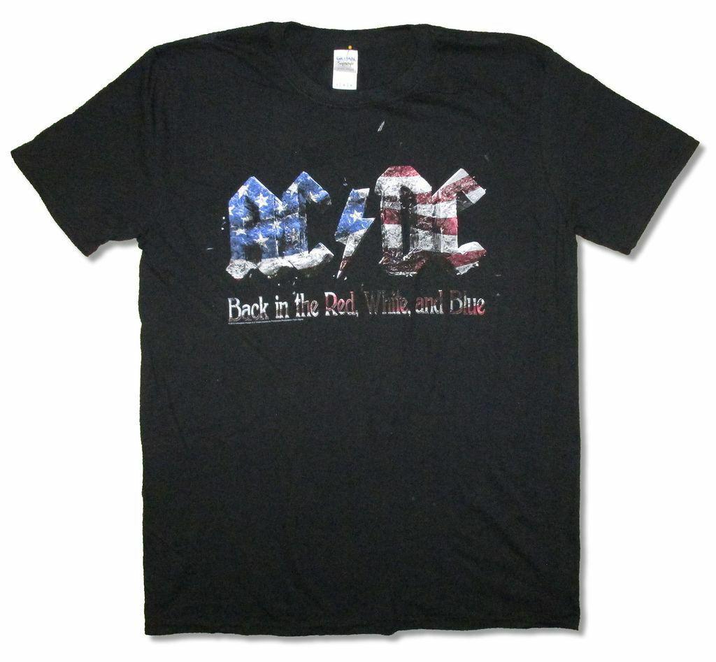 Buy Ac Dc Back In The Red White Blue Men T Shirt Summer Fashion ...