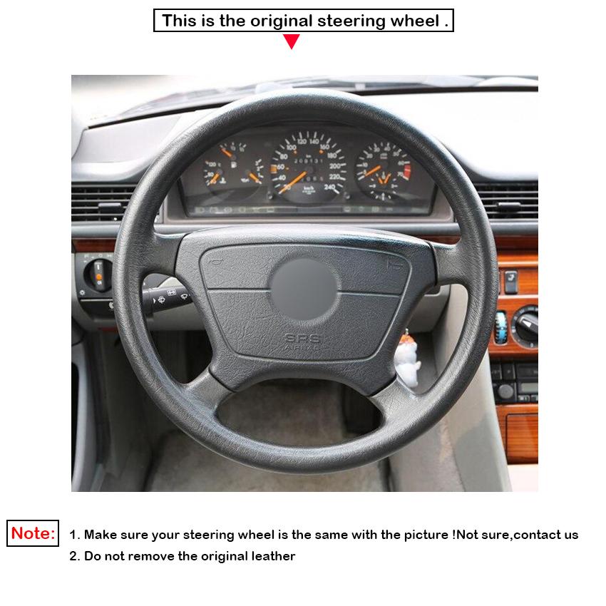 Schwarze Lenkradabdeckung aus Kunstleder für Mercedes Benz C-Klasse W202 CL-Klasse C140 E-Klasse W210 W124 S-Klasse W140 1991-2002