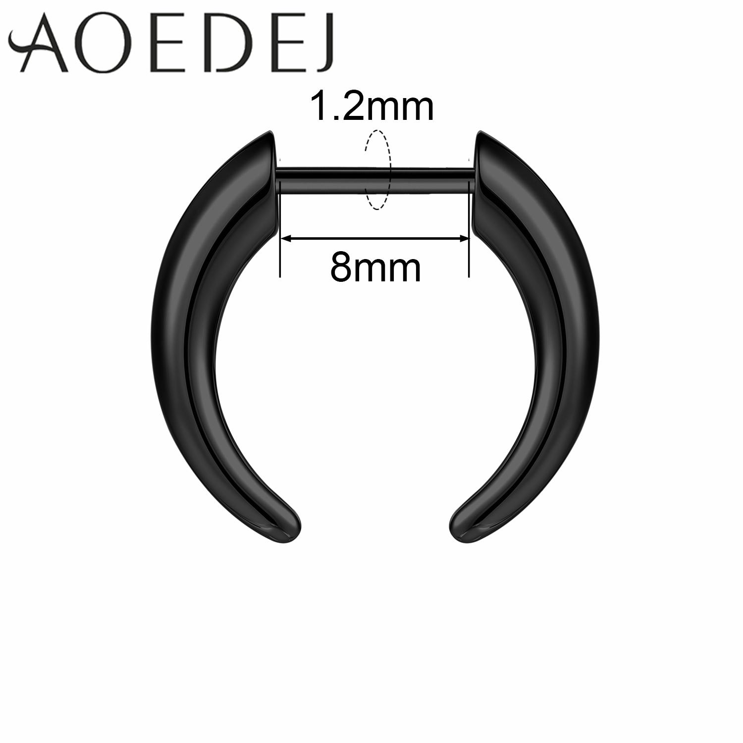 Stainless Steel Septum Nose Ring for Women Men Spike Ox Horn 8mm 10mm