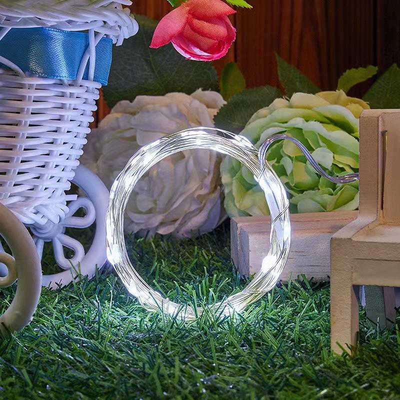 Solar-Powered LED Copper Wire String Lights - Multi-Color, Battery-Operated, Flashing Star Lights for Festivals белый