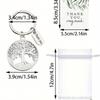 Thank You Gift Tree Keychain Thank You Card Organza Bag, Silver Keychain with A Living Tree Engraved On It, Symbolizing The Power and Uniqueness